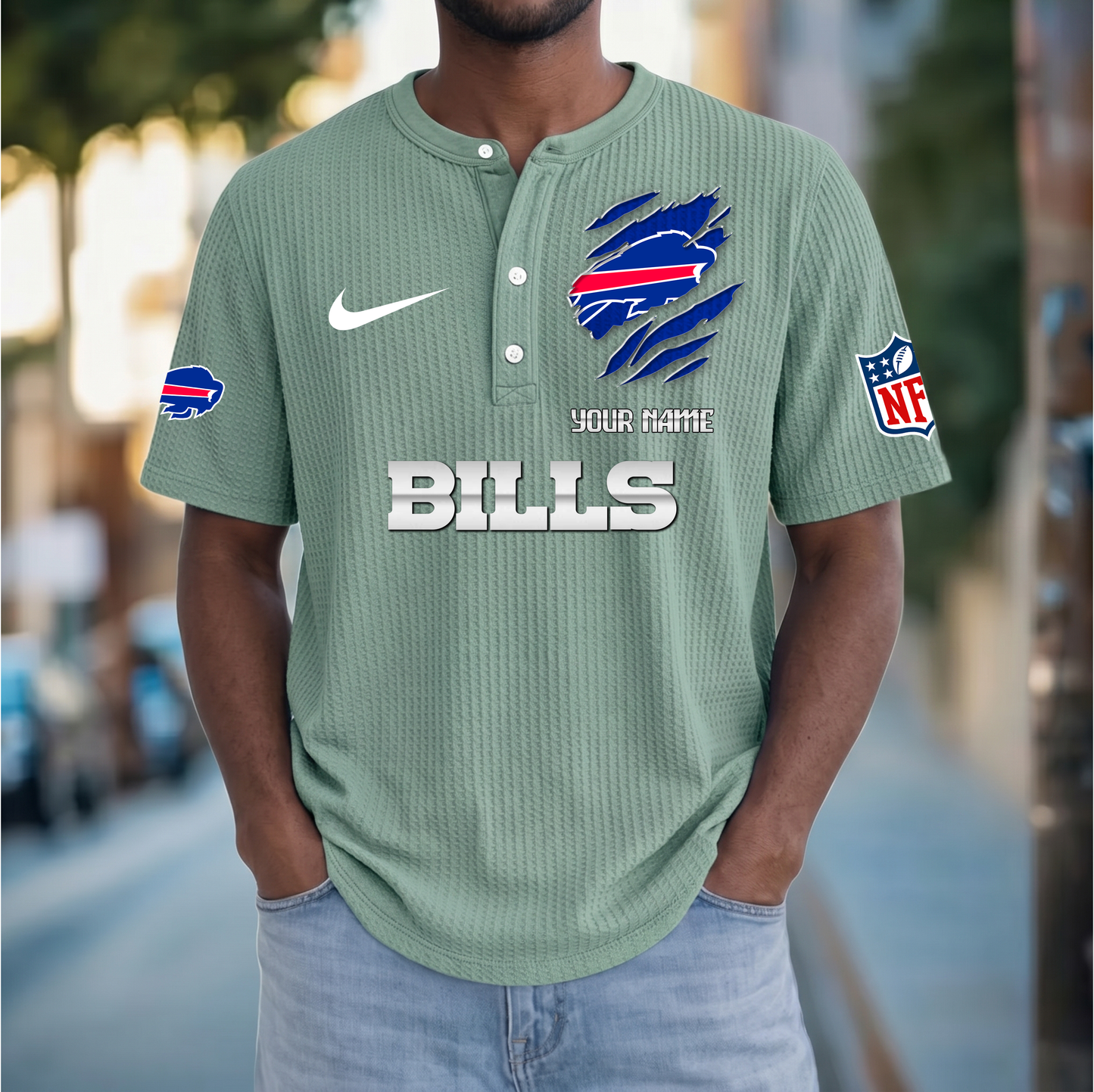 PREMIUM NFL  X  BB Crew neck button Henry Shirt Limited Editions NDT VHM 230426
