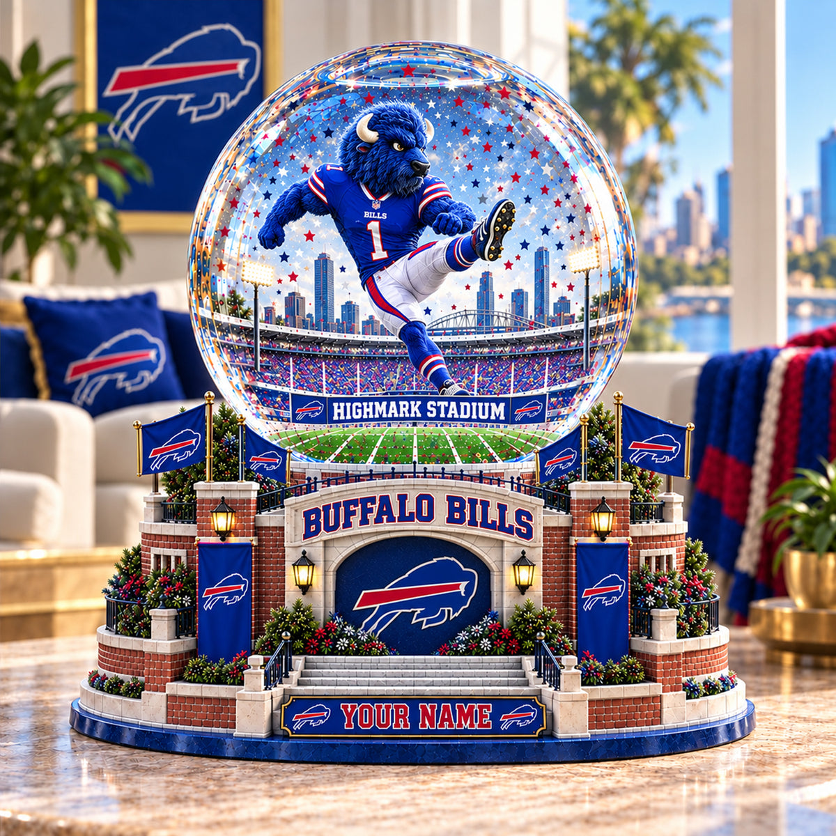 PREMIUM NFL X BUF EXCLUSIVE PERSONALIZED UNIQUE Acrylic Block Plaque Mascot Team Gifts For Fan