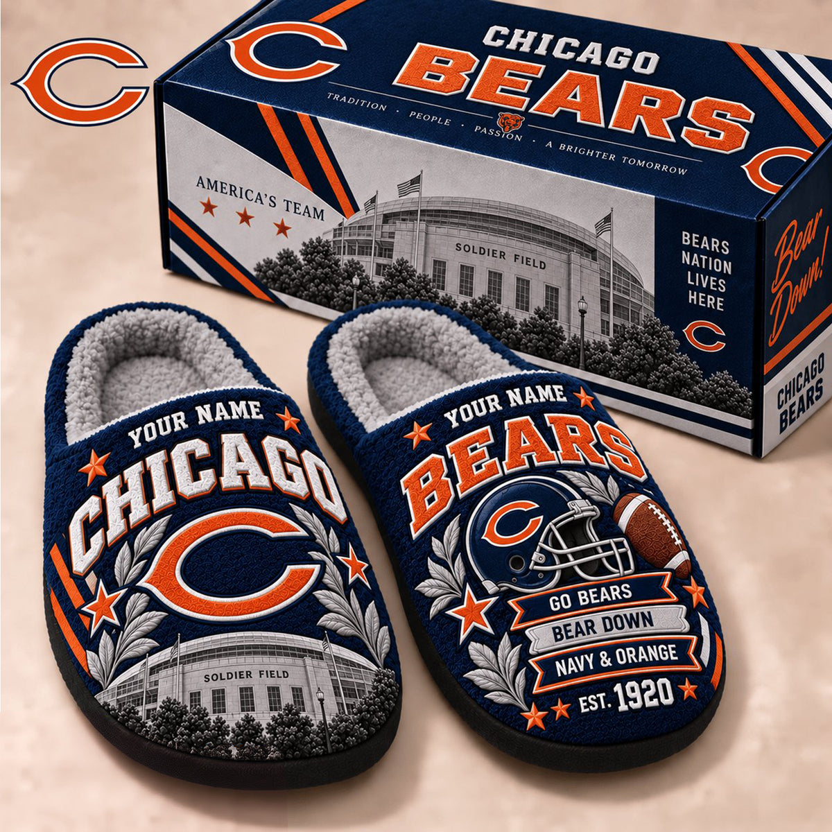 PREMIUM NFL X CHI EXCLUSIVE Personalized Slippers Limited Edition Gift for Fan