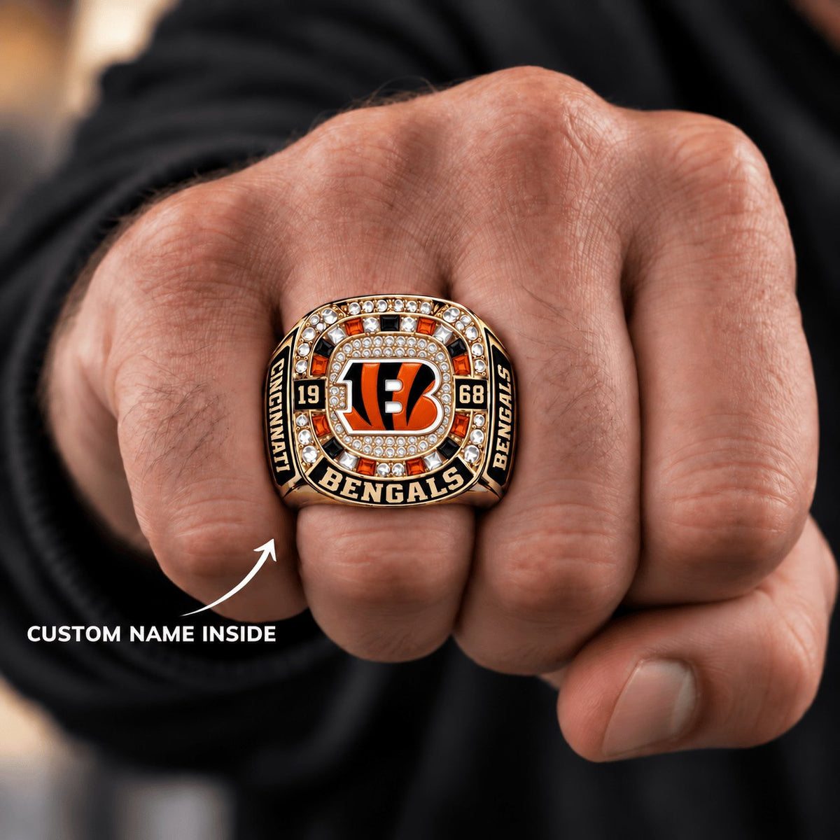 PREMIUM NFL X CIN DELUXURY Men Ring Custom Name For Fan