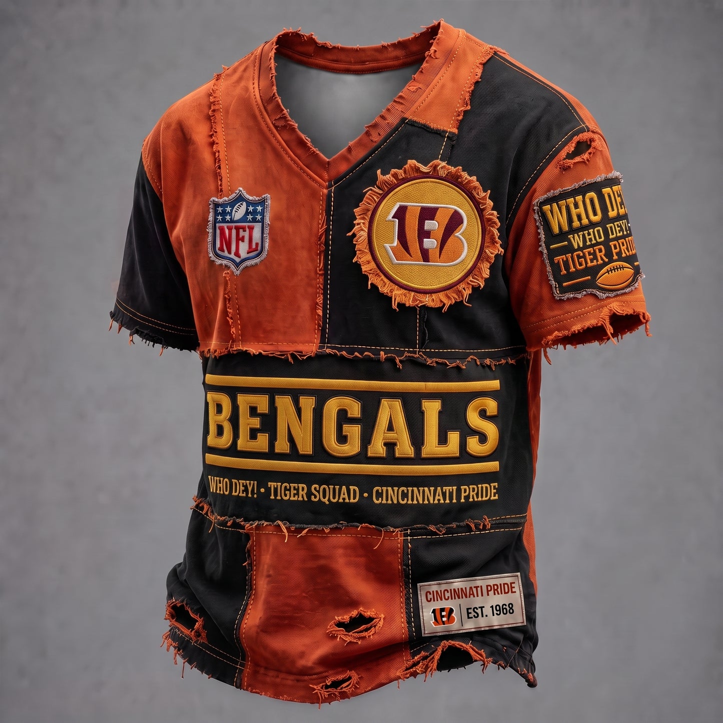 PREMIUM NFL X CIN GAMEDAY EXCLUSIVE  V-Neck T-Shirt