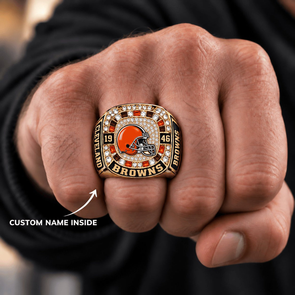 PREMIUM NFL X CLE DELUXURY Men Ring Custom Name For Fan