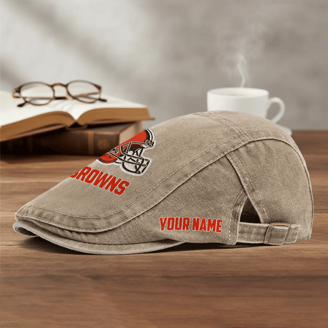 PREMIUM NFL X CLE EXCLUSIVE CLASSIC l Adjustable Newsboy Cap