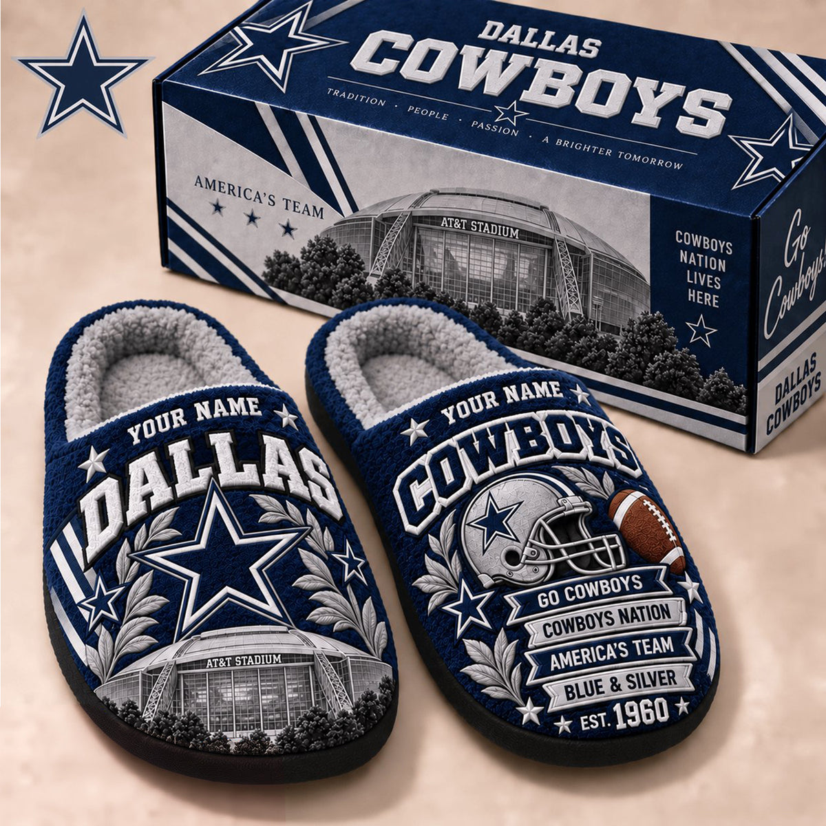 PREMIUM NFL X DAL EXCLUSIVE Personalized Slippers Limited Edition Gift for Fan