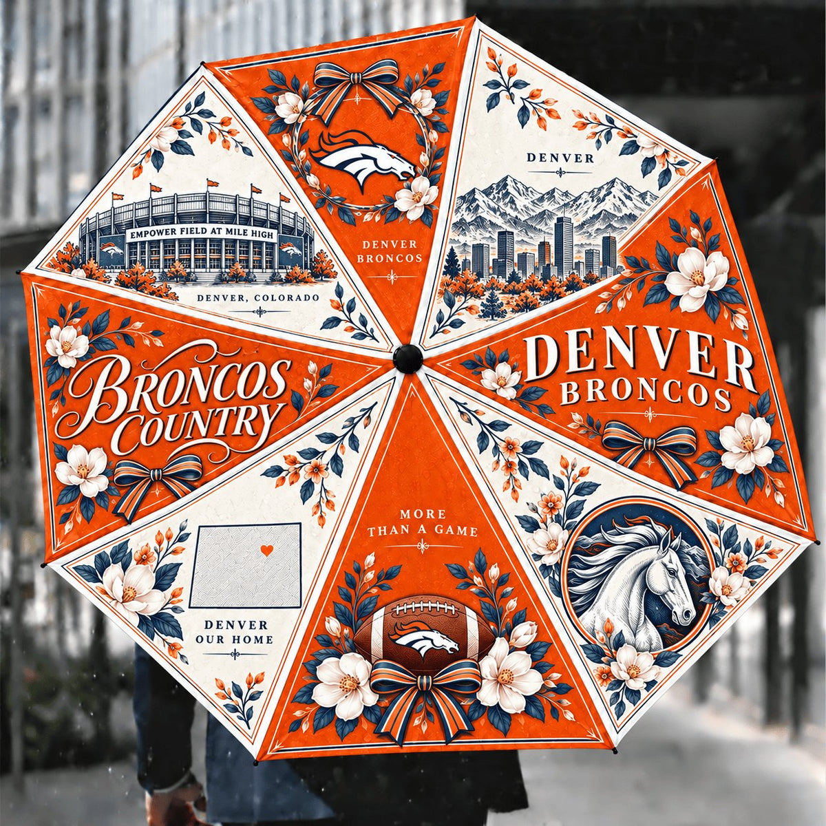 PREMIUM NFL X DEN EXCLUSIVE Floral Compact Folding Umbrella Limited Edition