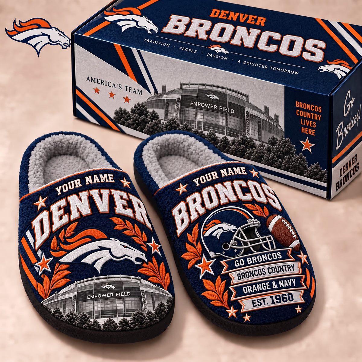 PREMIUM NFL X DEN EXCLUSIVE Personalized Slippers Limited Edition Gift for Fan