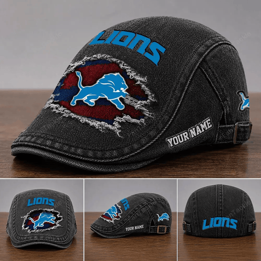 PREMIUM NFL X DET Casual Adjustable Newsboy Cap