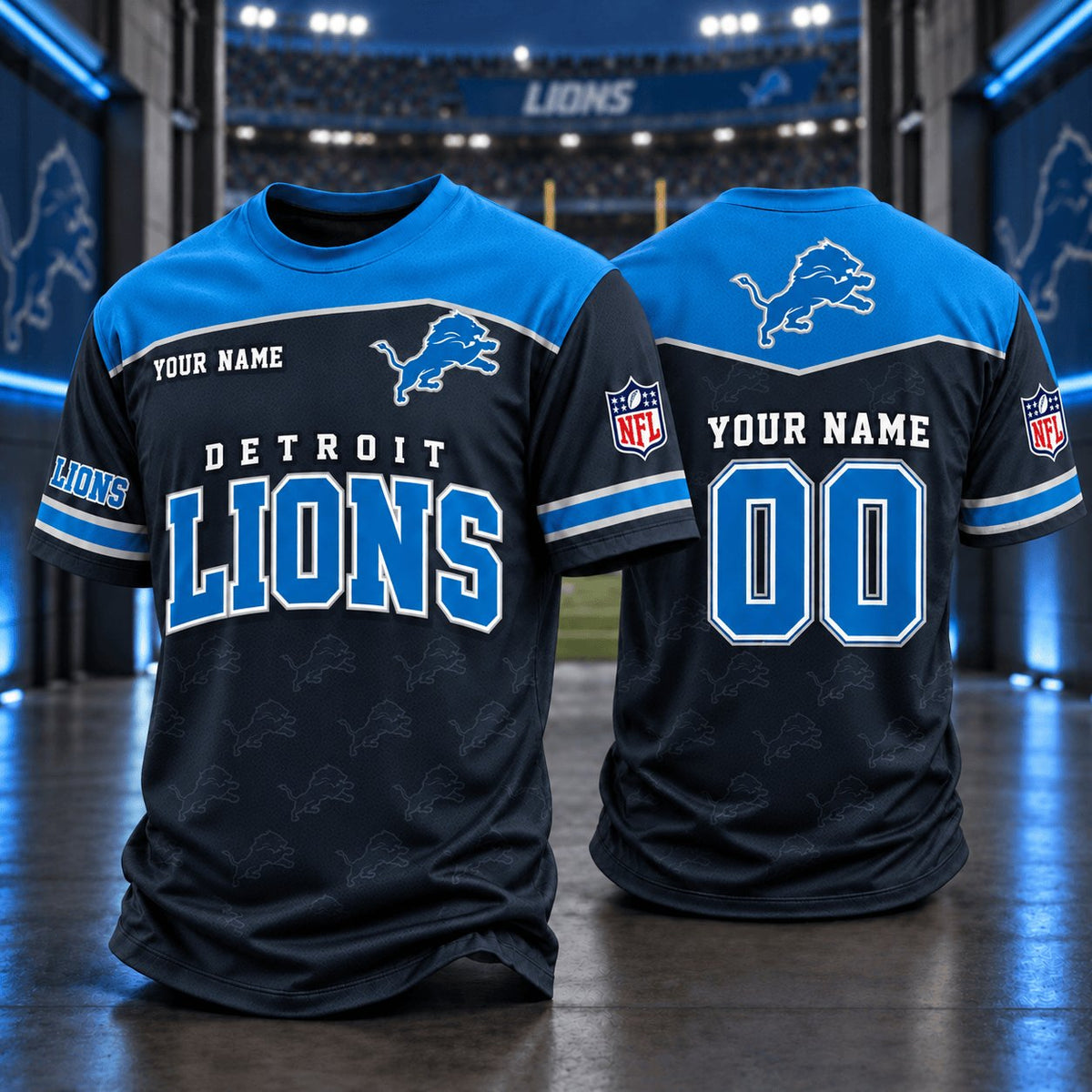 PREMIUM NFL X DET EXCLUSIVE PERSONALIZED CREW SHIRT FOR FAN