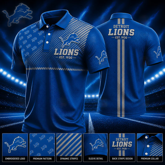 PREMIUM NFL X DET GAMEDAY LUXURY POLO SHIRT 190626