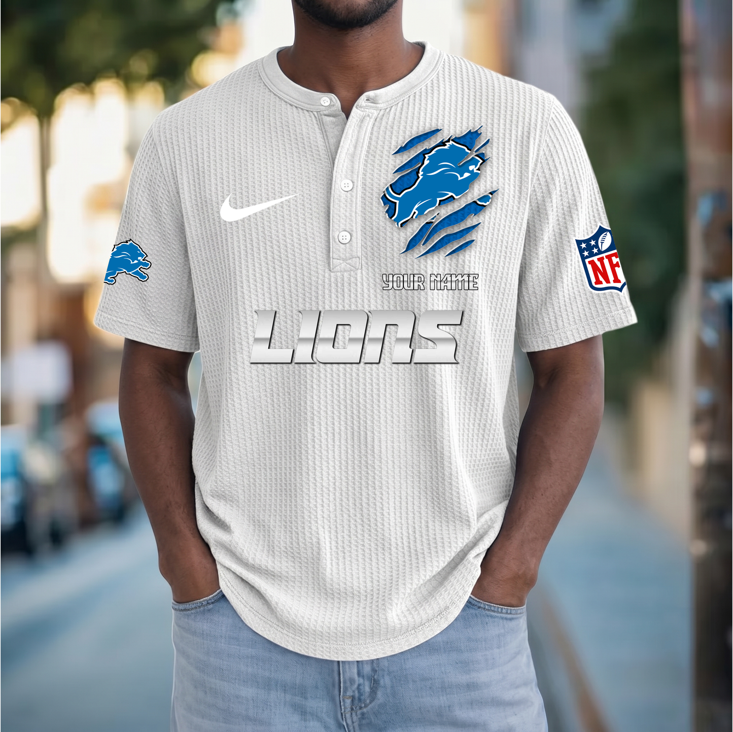 PREMIUM NFL  X  DL Crew neck button Henry Shirt Limited Editions NDT VHM 230426