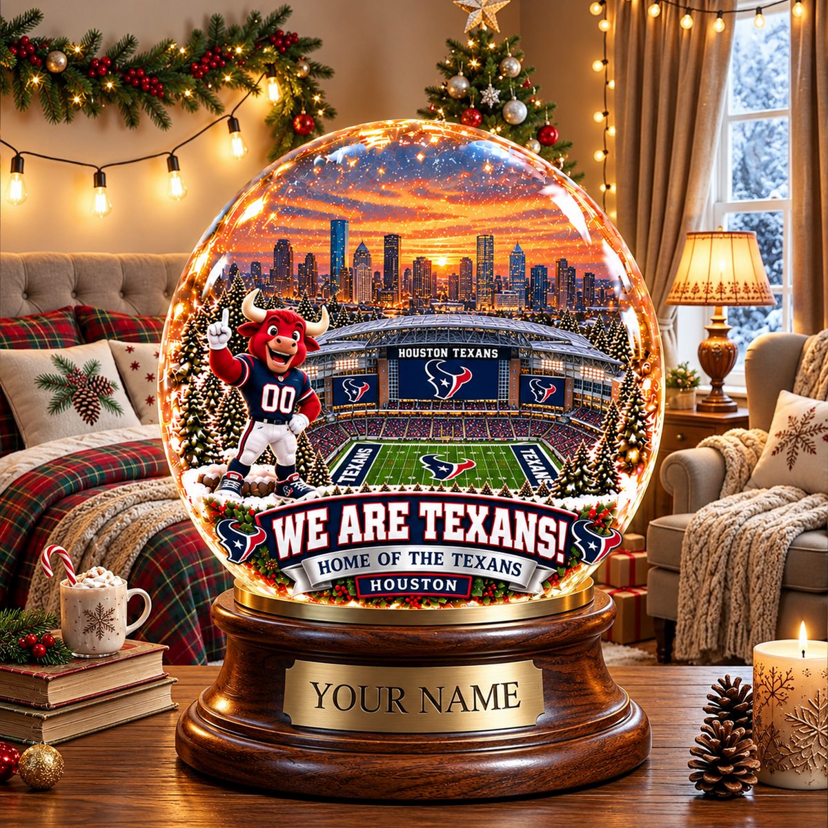 PREMIUM NFL X HT DELUXE PERSONALIZED Crystal Ball Night Light For FanLIMITED EDITION