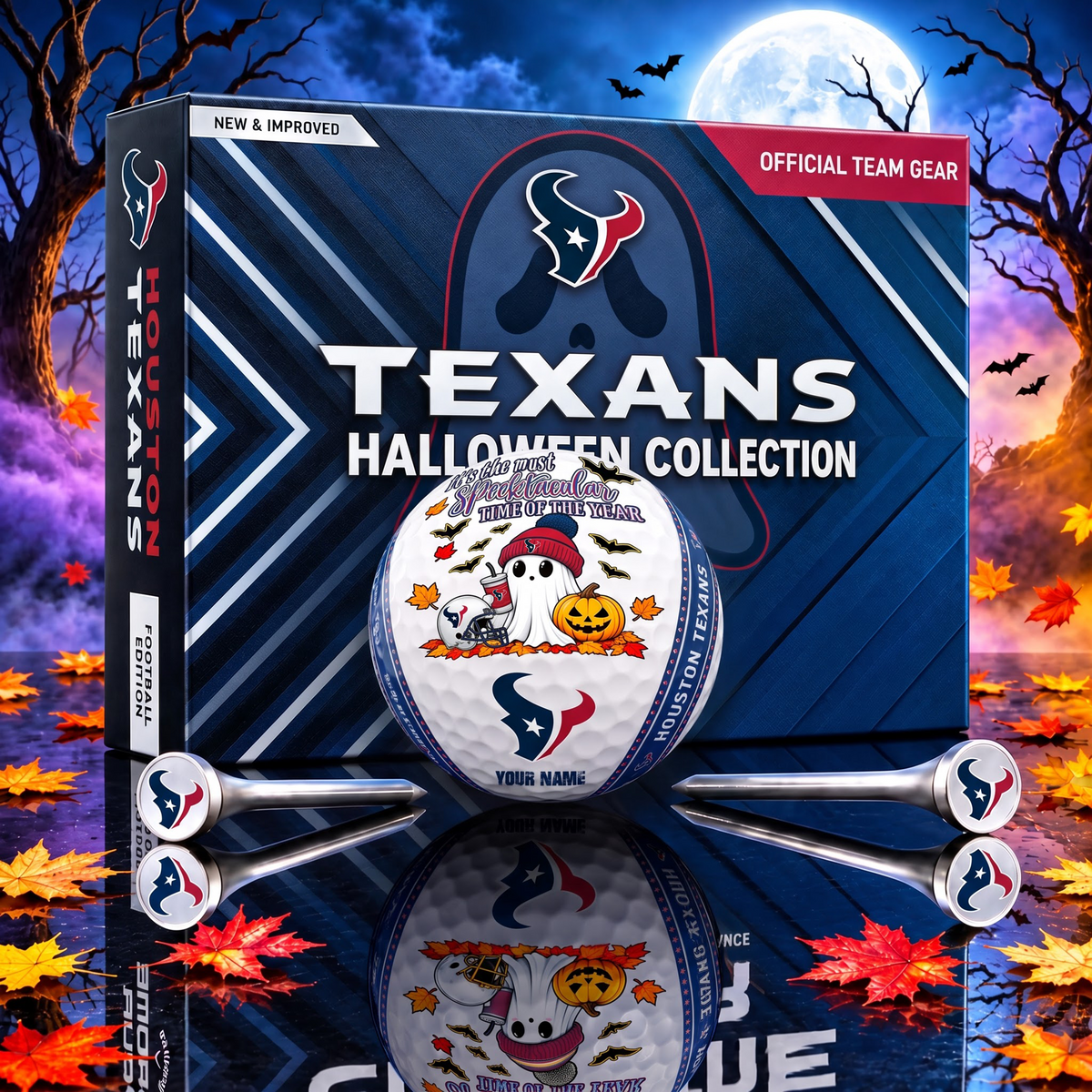 PREMIUM NFL  X HT EXCLUSIVE SPOOKY NIGHT PERSONALIZED GOLF BALL COLLECTION LIMITED EDITION