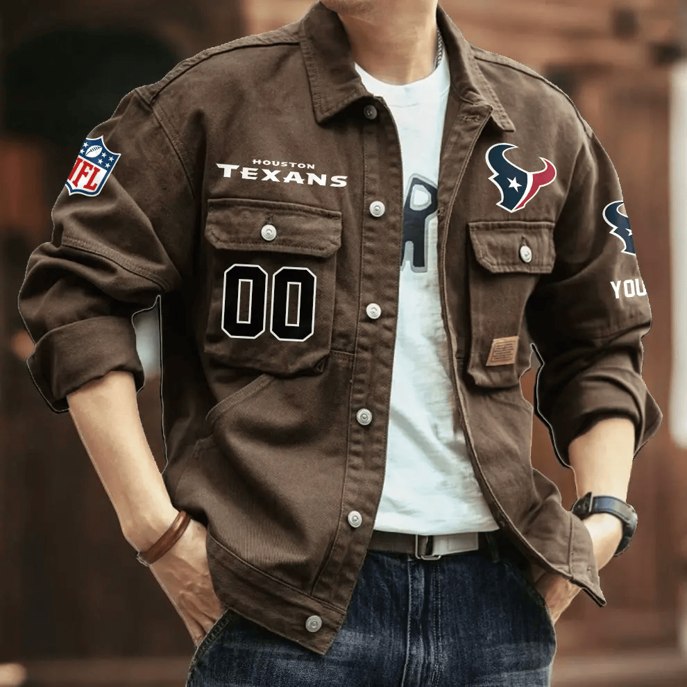 PREMIUM NFL X HT Men's Denim Autumn Jackets NDT VHM 090626