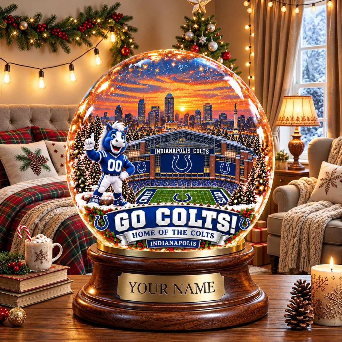 PREMIUM NFL X IC DELUXE PERSONALIZED Crystal Ball Night Light For FanLIMITED EDITION