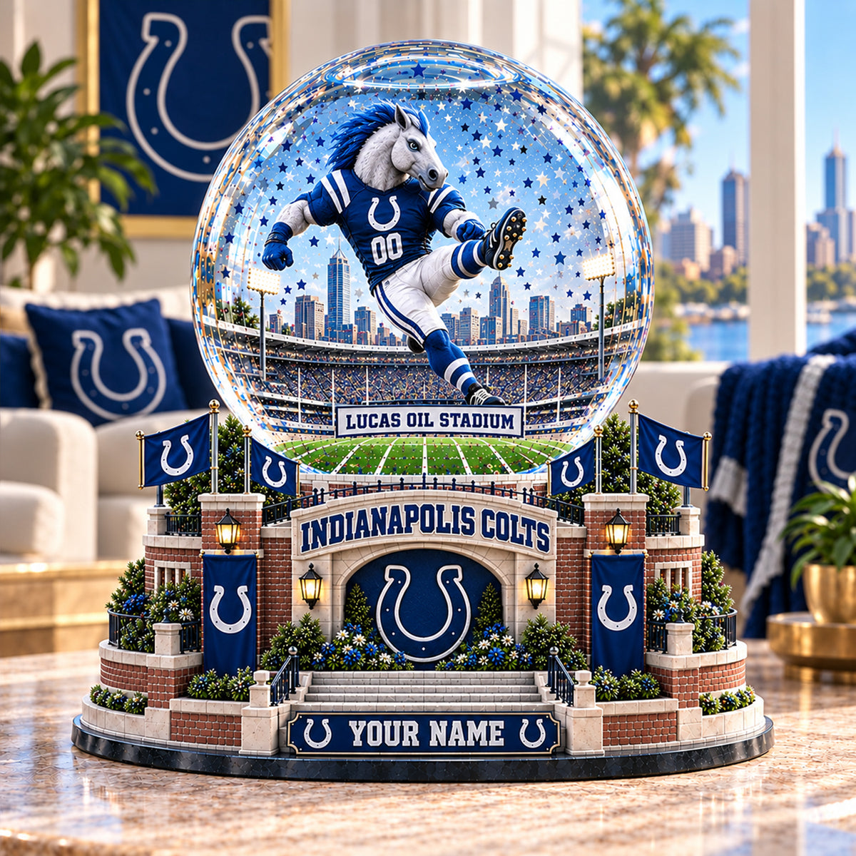 PREMIUM NFL X IND EXCLUSIVE PERSONALIZED UNIQUE Acrylic Block Plaque Mascot Team Gifts For Fan
