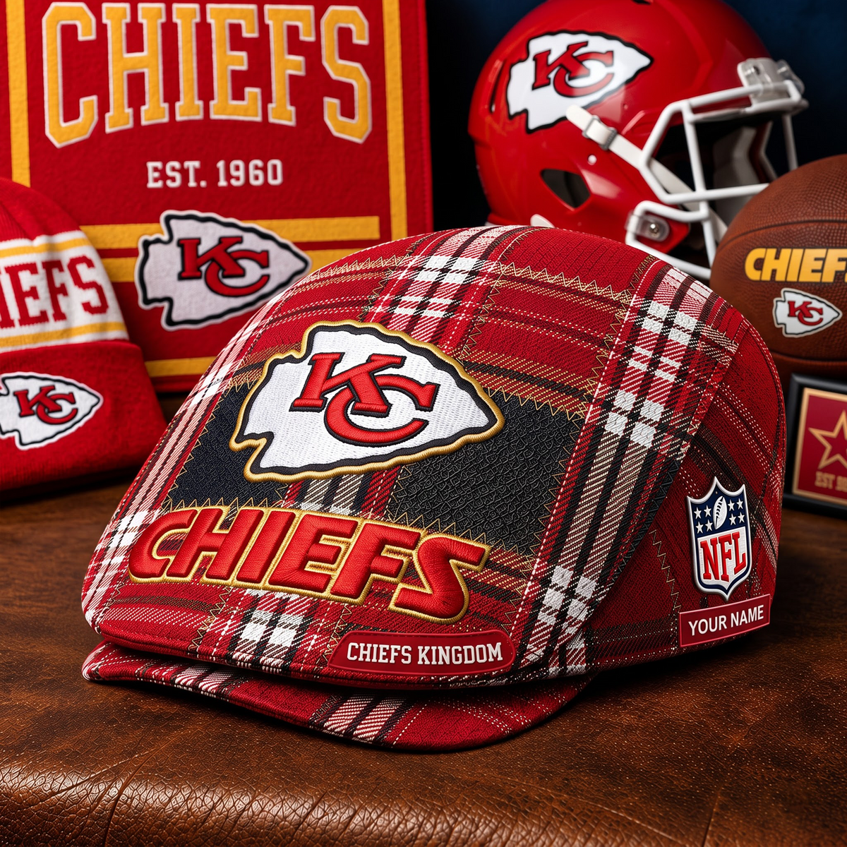 PREMIUM NFL X KC EXCLUSIVE CLASSIC  JEFF CAP PERSONALIZED LIMITED EDITION