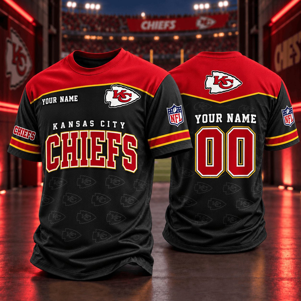PREMIUM NFL X KC EXCLUSIVE PERSONALIZED CREW SHIRT FOR FAN