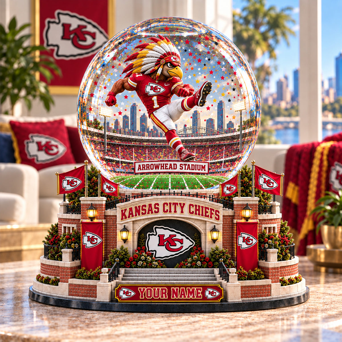 PREMIUM NFL X KC EXCLUSIVE PERSONALIZED UNIQUE Acrylic Block Plaque Mascot Team Gifts For Fan