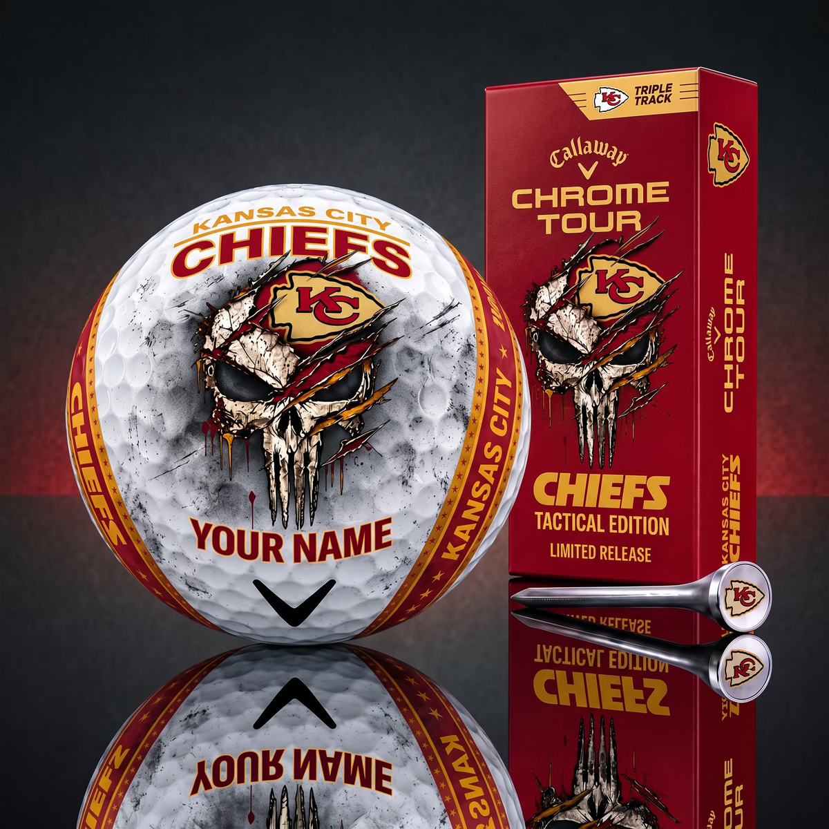 PREMIUM NFL X KC EXCLUSIVE PUNISHER GOLF BALL CUSTOMIZE LIMITED EDITION
