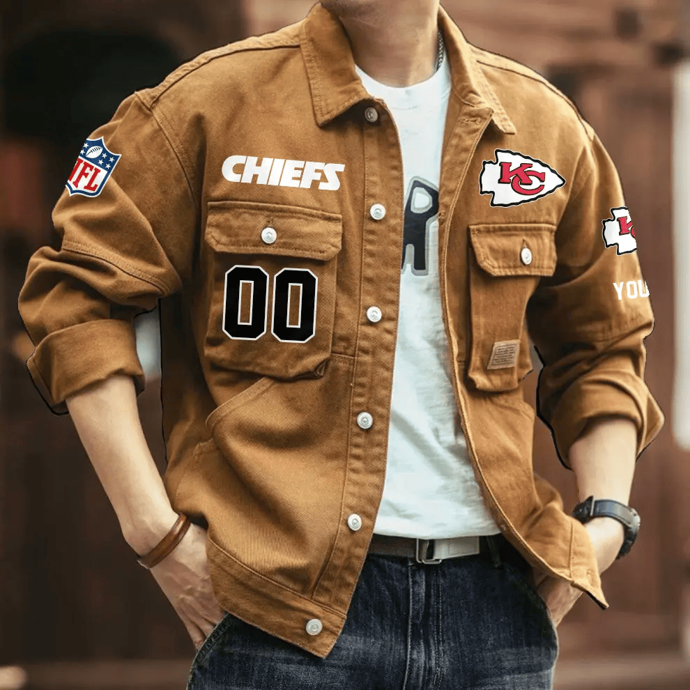 PREMIUM NFL X KCC Men's Denim Autumn Jackets NDT VHM 090626