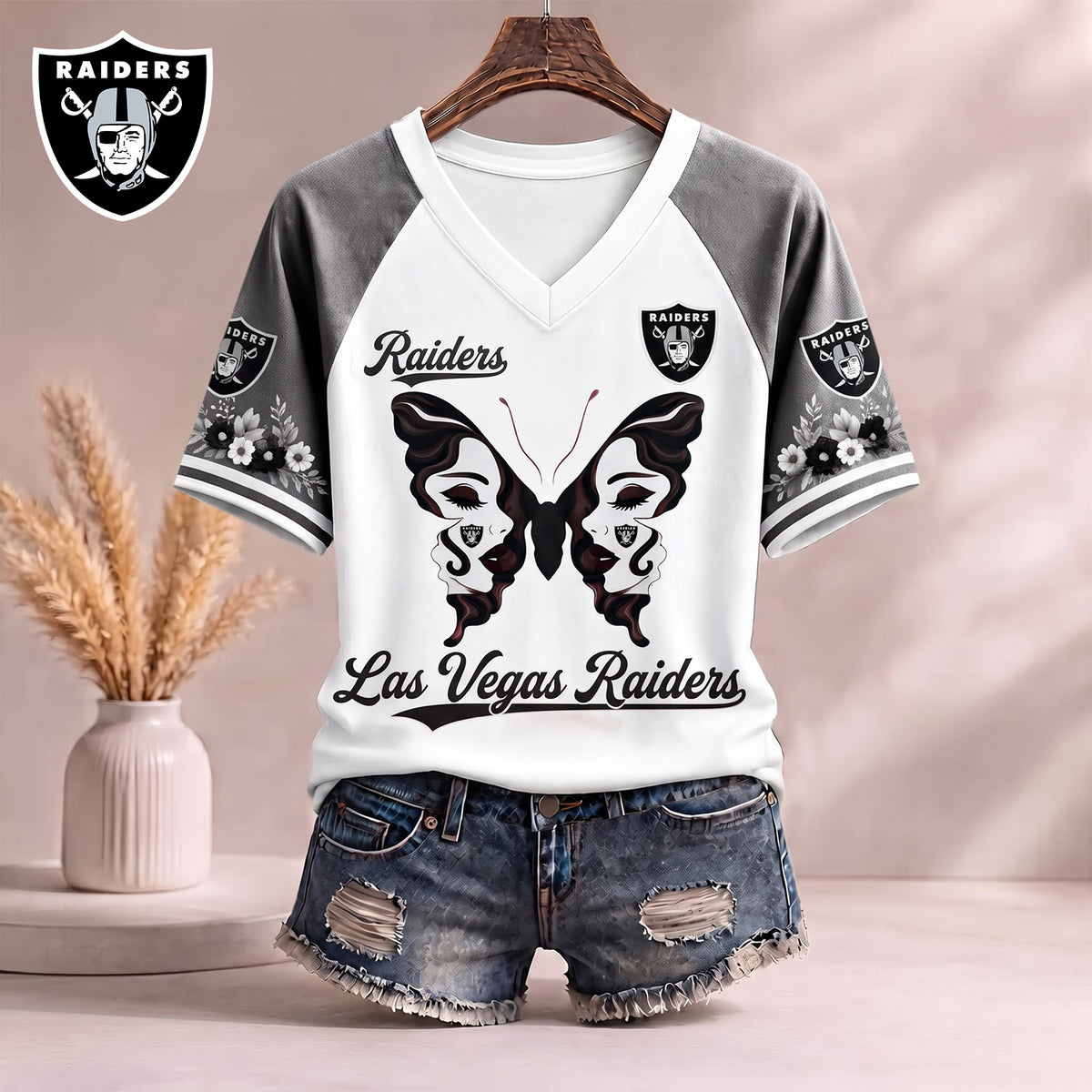 PREMIUM NFL X LV EXCLUSIVE Butterfly Wings V-Neck Shirt V3 Limited Edition