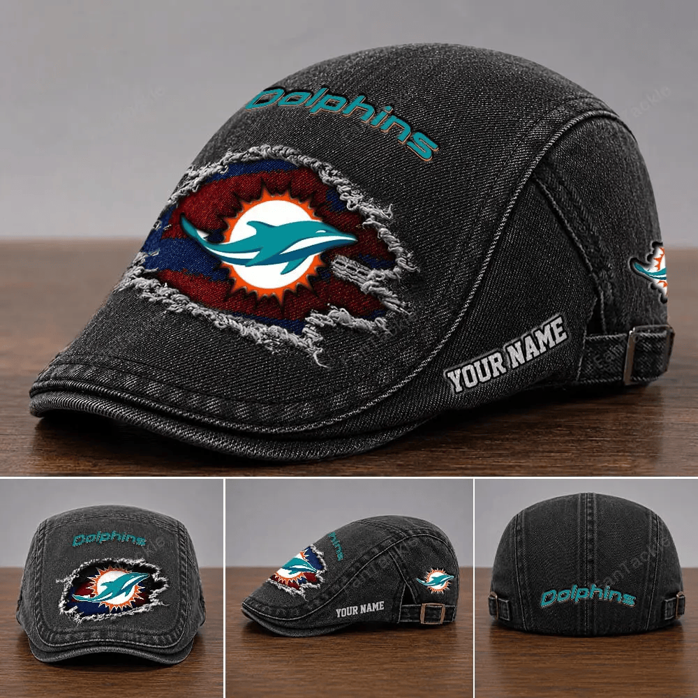 PREMIUM NFL X MIA Casual Adjustable Newsboy Cap