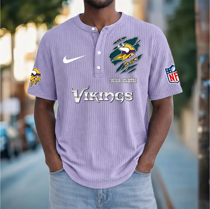 PREMIUM NFL  X  MV Crew neck button Henry Shirt Limited Editions NDT VHM 230426