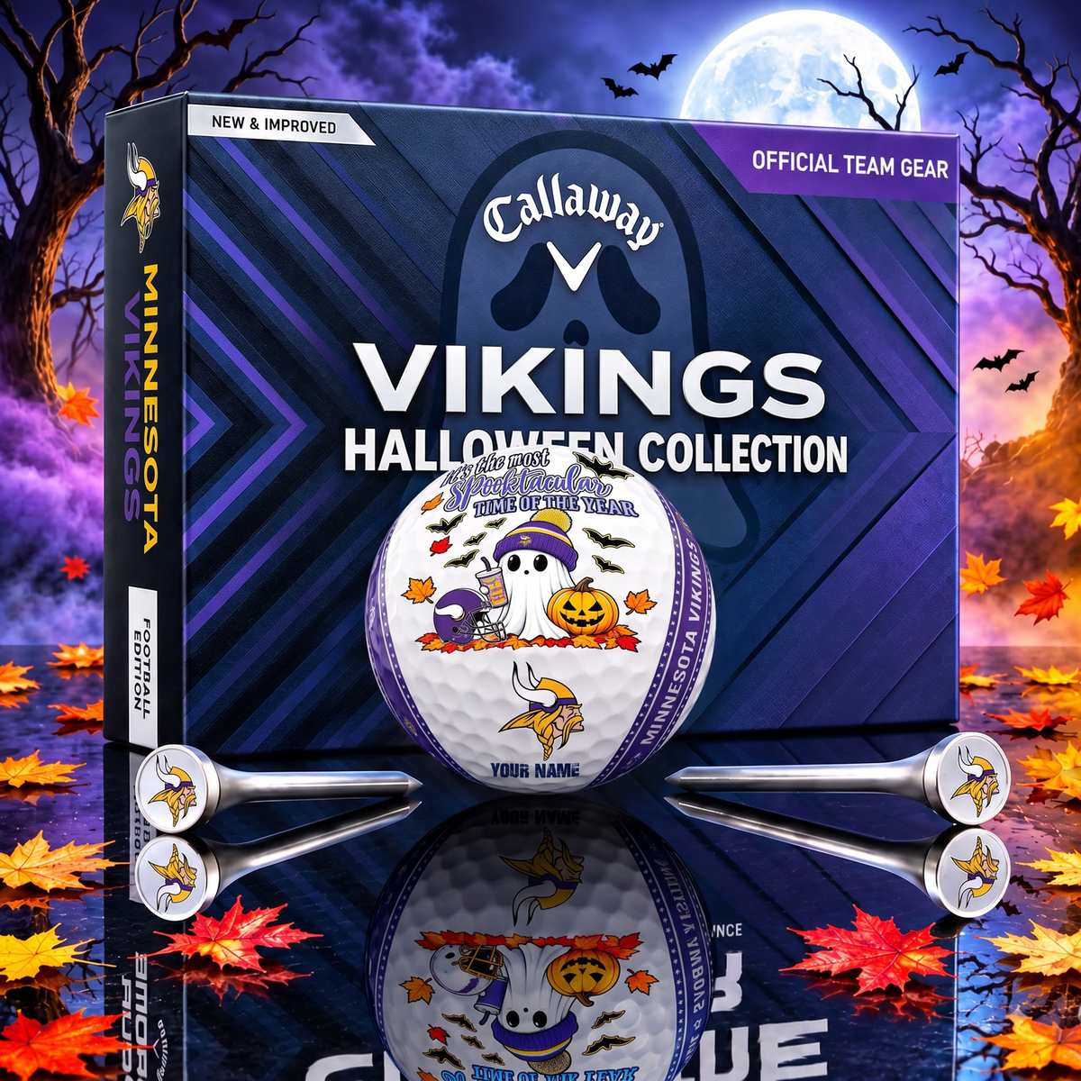 PREMIUM NFL  X MV EXCLUSIVE SPOOKY NIGHT PERSONALIZED GOLF BALL COLLECTION LIMITED EDITION