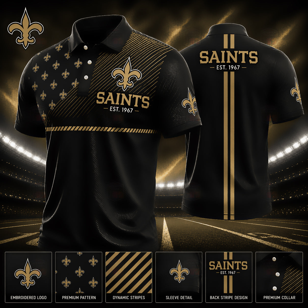 PREMIUM NFL X NO GAMEDAY LUXURY POLO SHIRT 190626