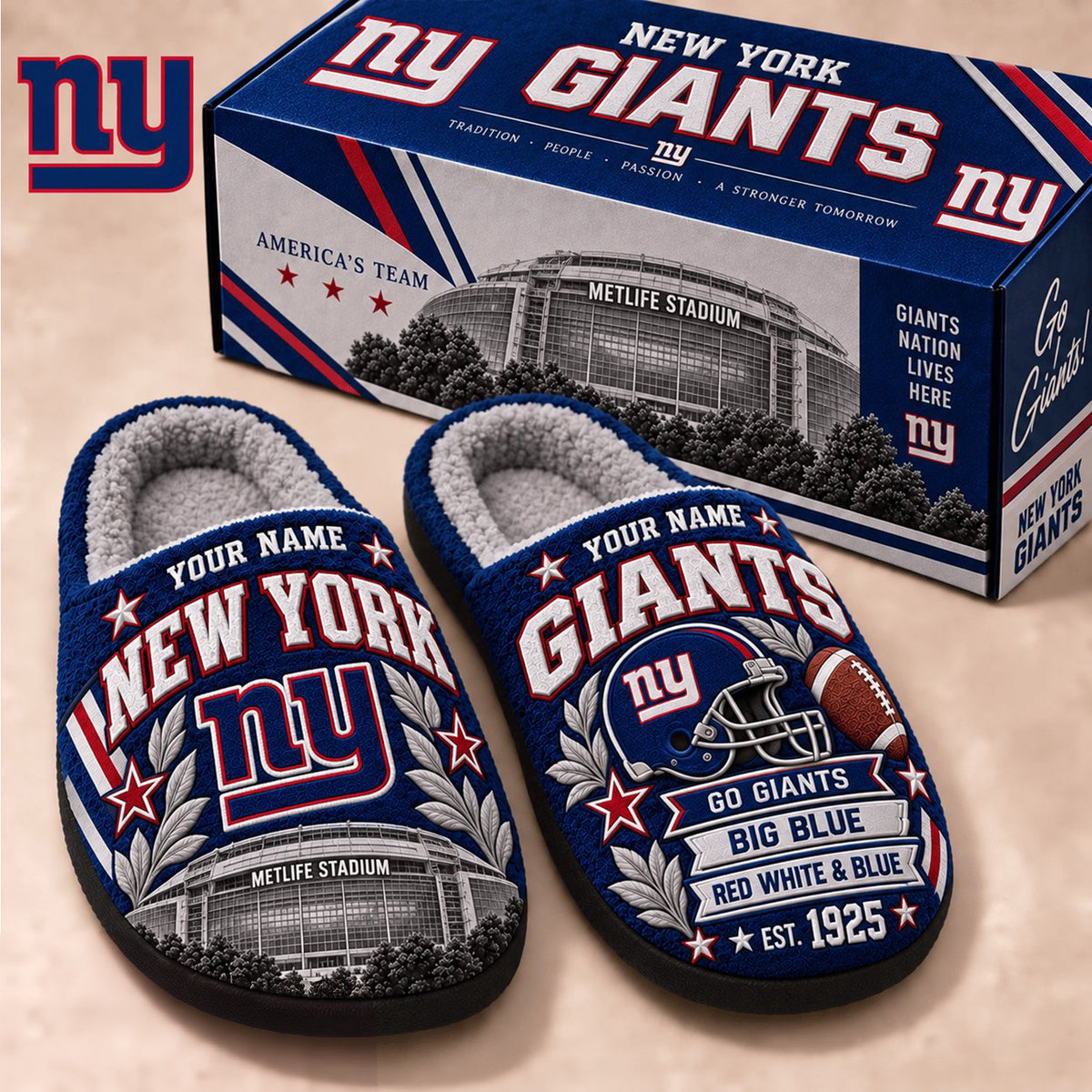 PREMIUM NFL X NYG EXCLUSIVE Personalized Slippers Limited Edition Gift for Fan