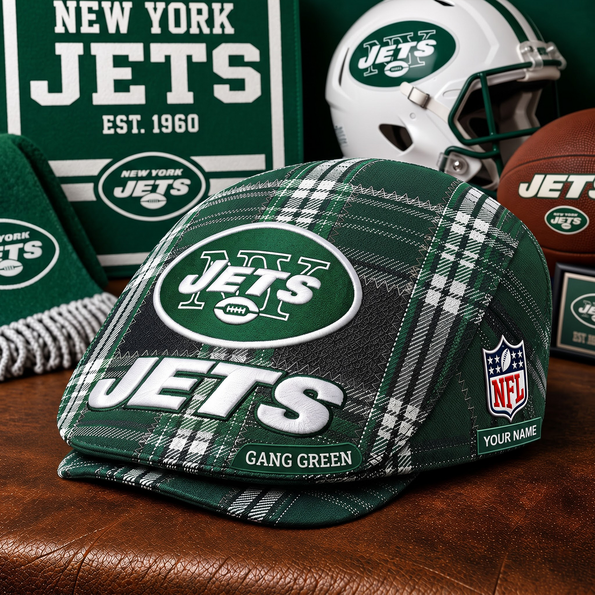 PREMIUM NFL X NYJ EXCLUSIVE CLASSIC  JEFF CAP PERSONALIZED LIMITED EDITION