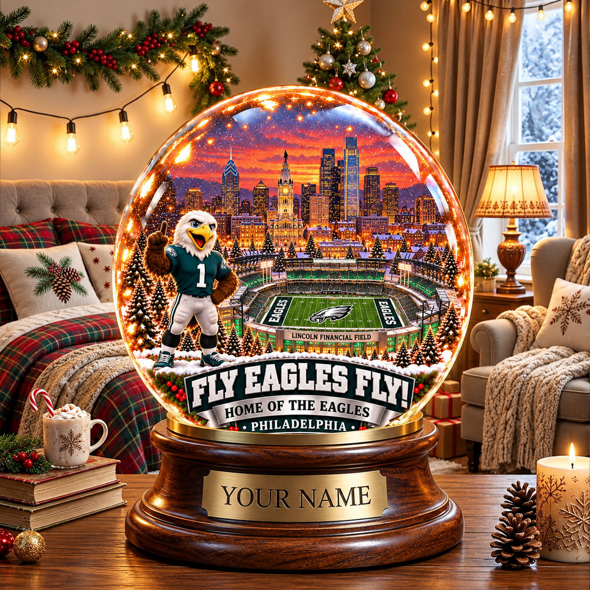 PREMIUM NFL X PE DELUXE PERSONALIZED Crystal Ball Night Light For FanLIMITED EDITION