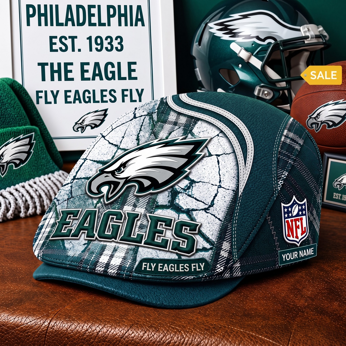 PREMIUM NFL X PE EXCLUSIVE PERSONALIZED JEFF CAP V3 LIMITED EDITION