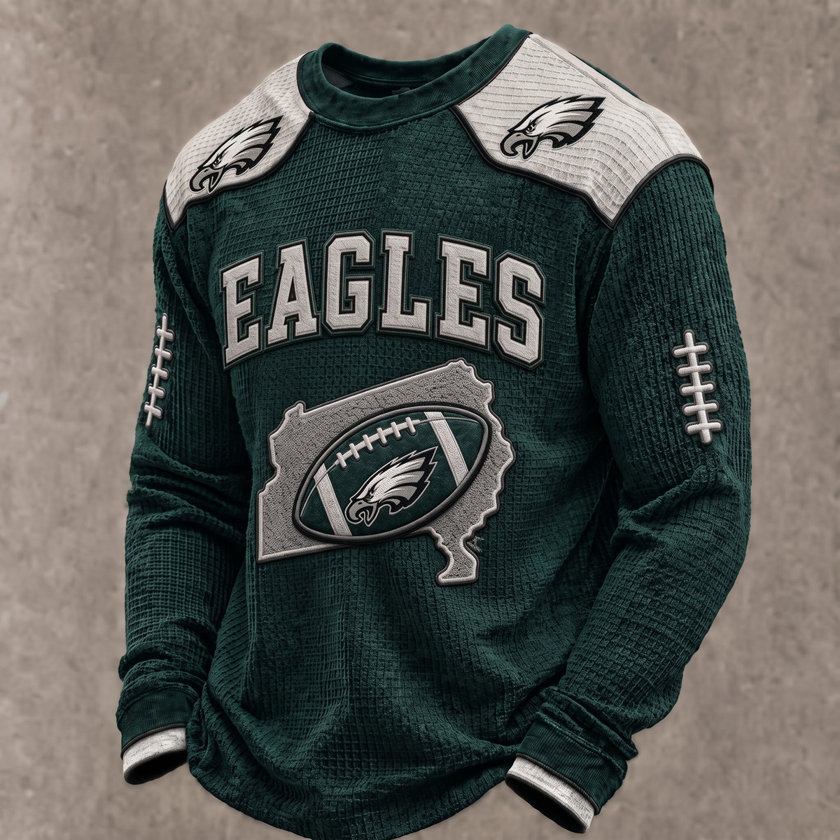 PREMIUM NFL X PE The Gridiron Luxe Waffle Sweatshirt Limited Edition