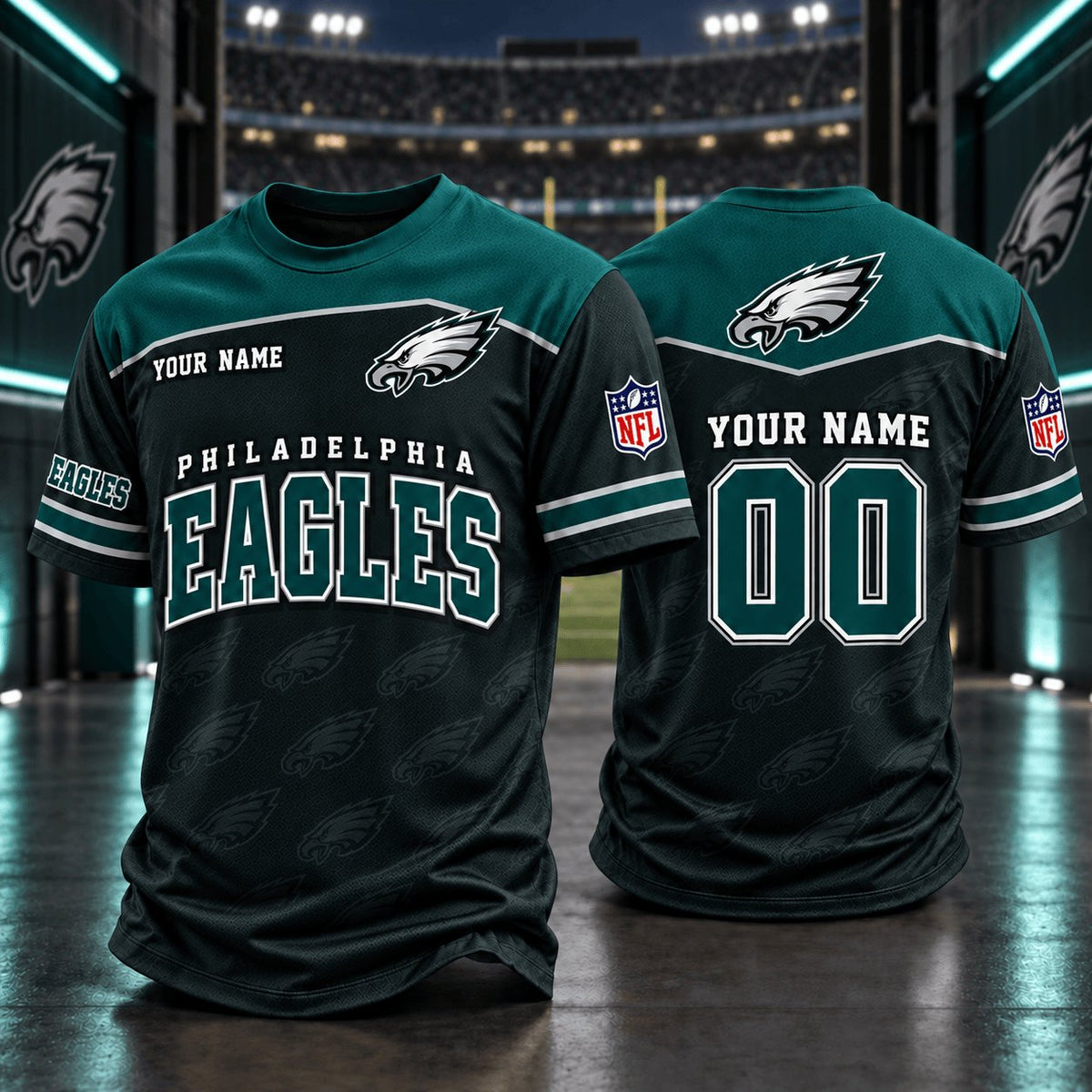 PREMIUM NFL X PHI EXCLUSIVE PERSONALIZED CREW SHIRT FOR FAN