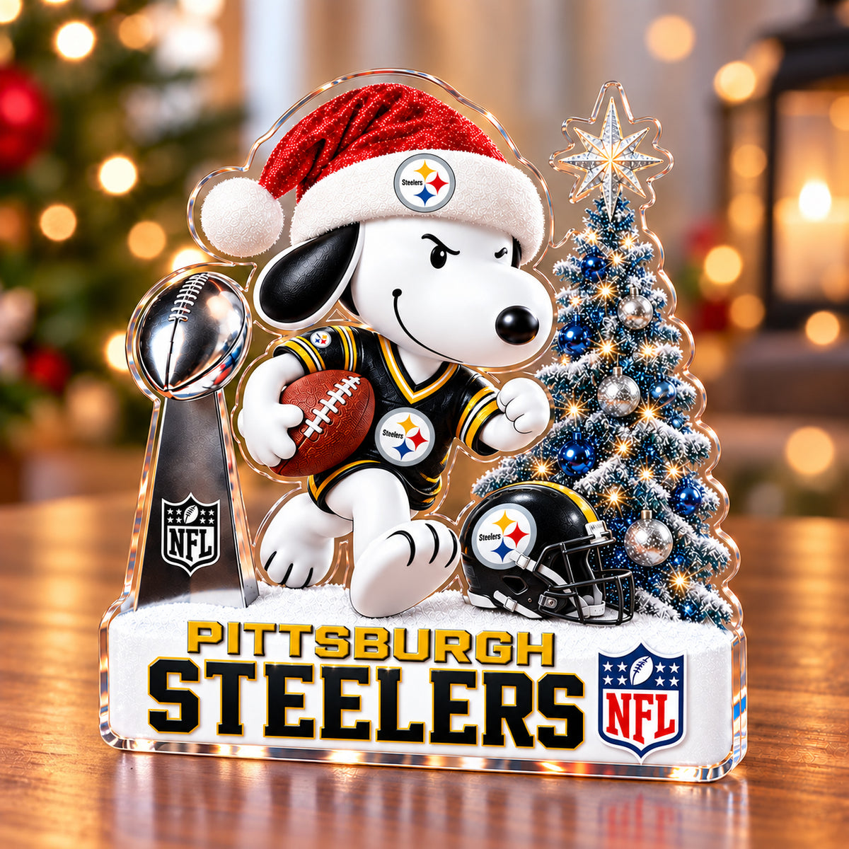PREMIUM NFL X PIT EXCLUSIVE SNOOPY ACRYLIC BLOCK PLANQUE LIMITED EDITION
