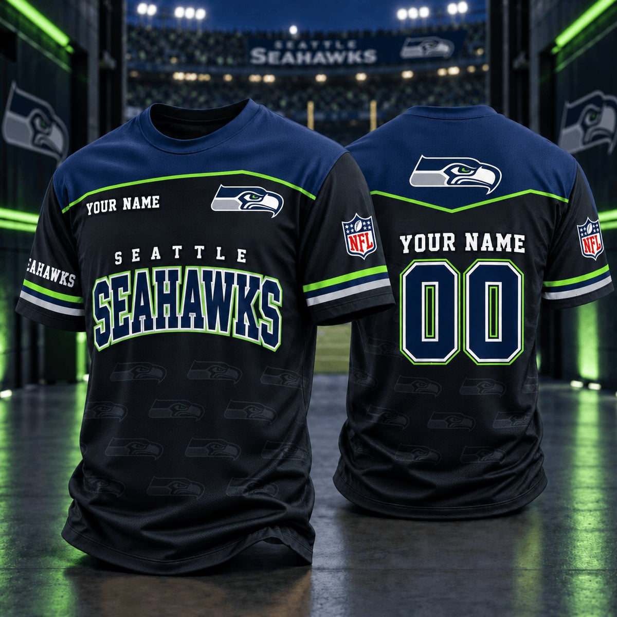 PREMIUM NFL X SEA EXCLUSIVE PERSONALIZED CREW SHIRT FOR FAN