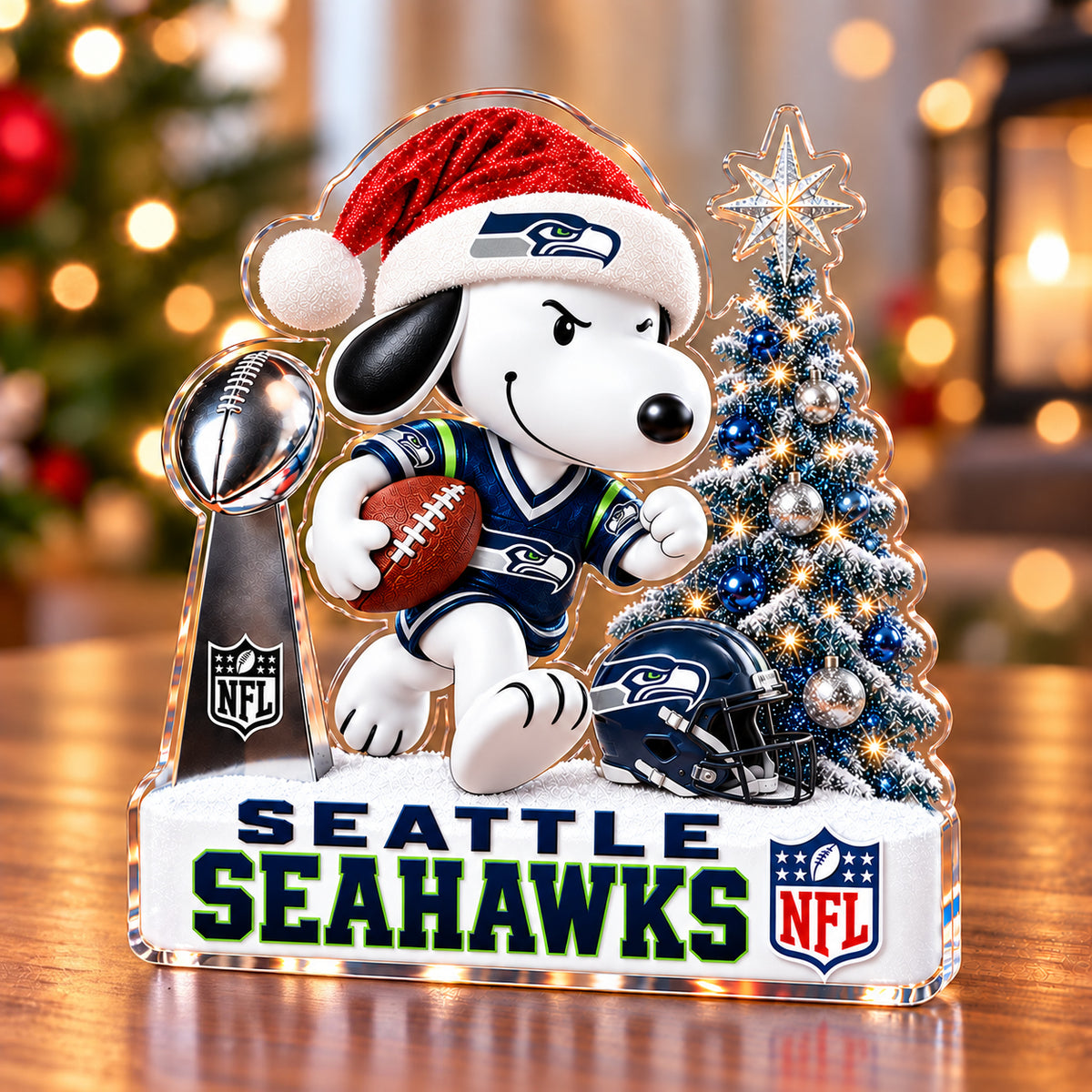 PREMIUM NFL X SEA EXCLUSIVE SNOOPY ACRYLIC BLOCK PLANQUE LIMITED EDITION