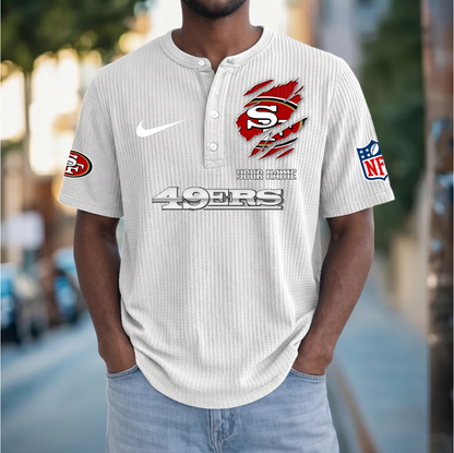 PREMIUM NFL  X  SF Crew neck button Henry Shirt Limited Editions NDT VHM 230426