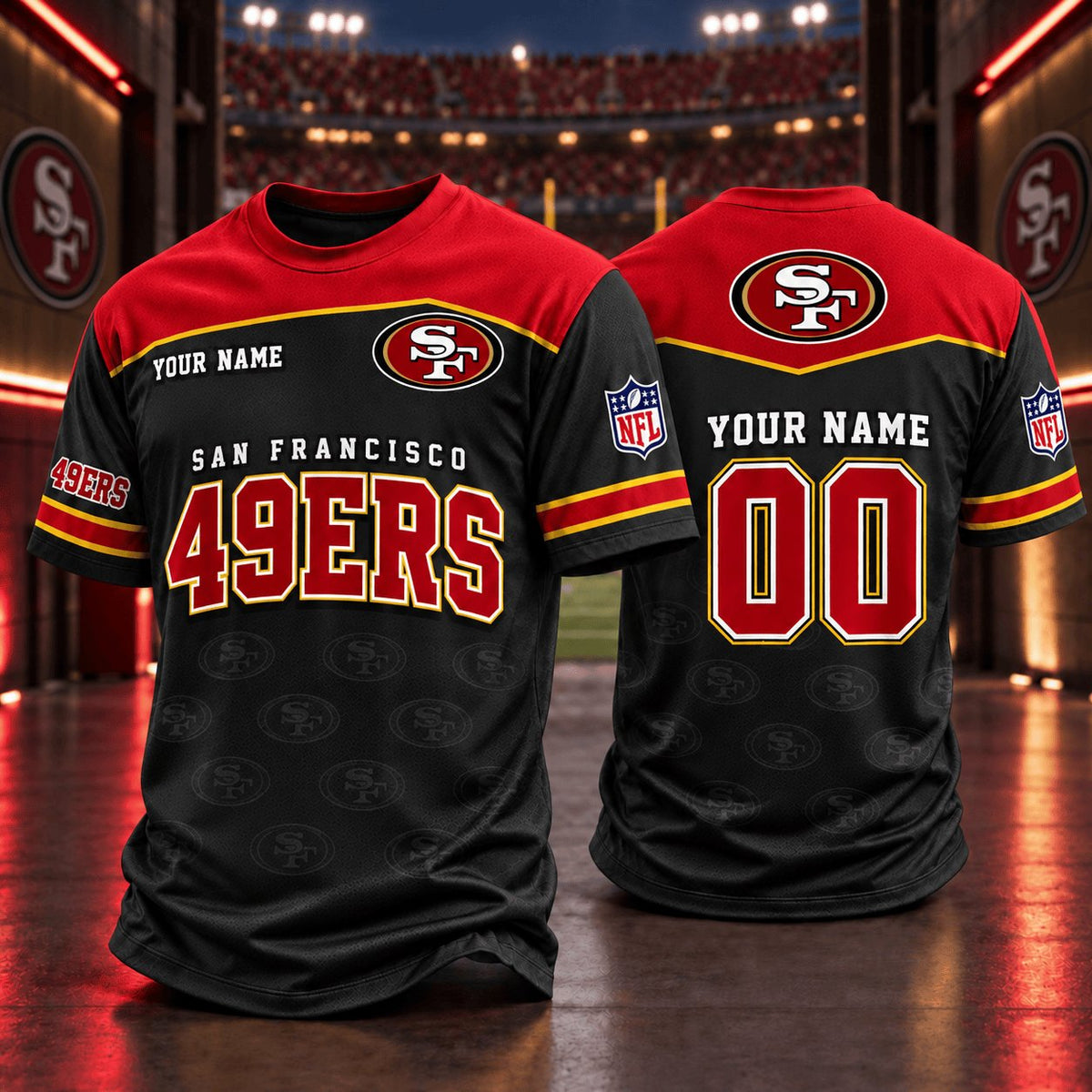 PREMIUM NFL X SF EXCLUSIVE PERSONALIZED CREW SHIRT FOR FAN