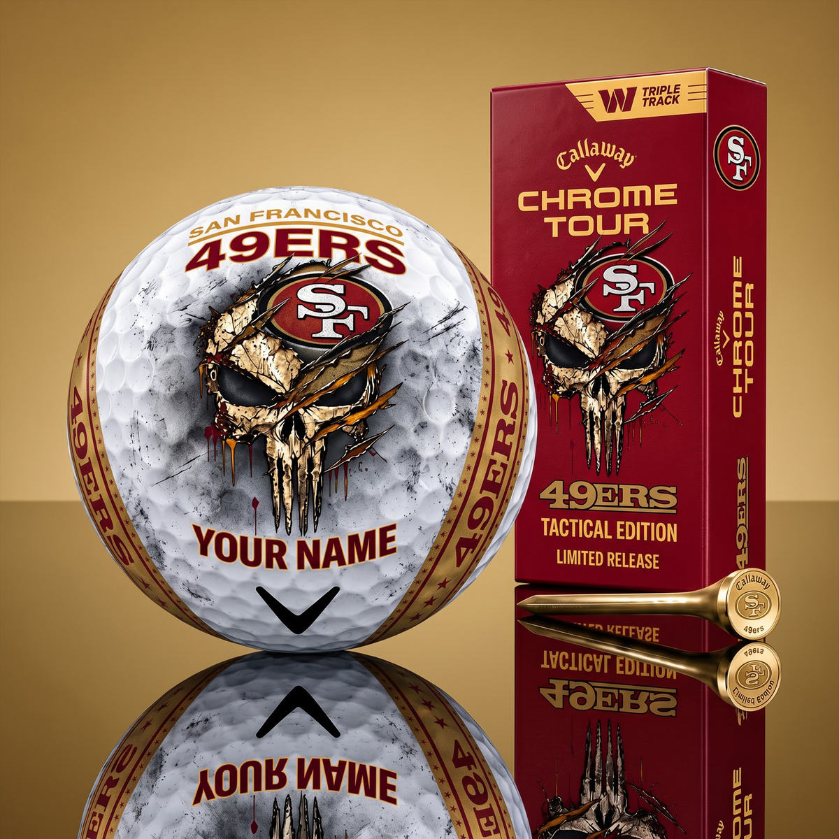 PREMIUM NFL X SF EXCLUSIVE PUNISHER GOLF BALL CUSTOMIZE LIMITED EDITION