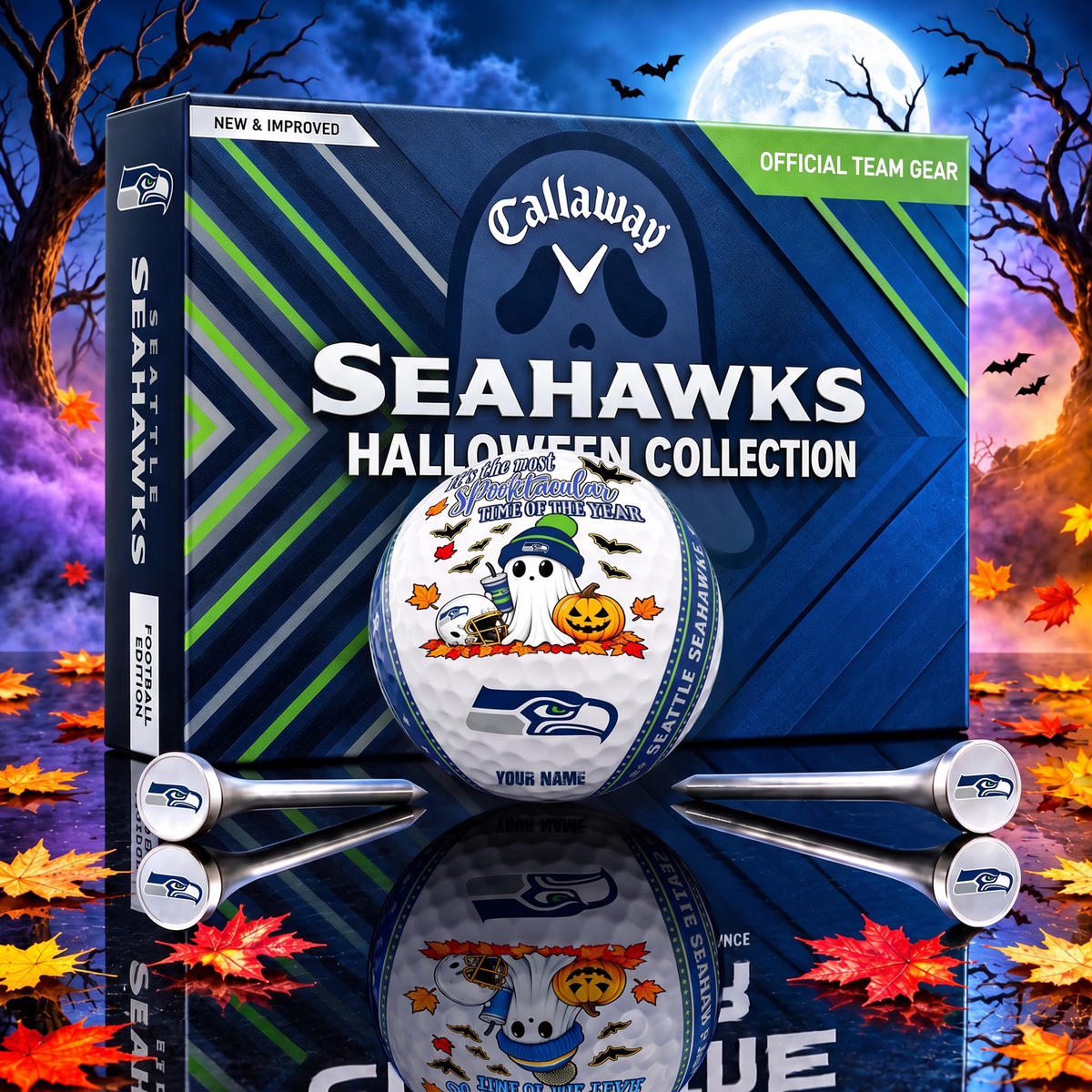 PREMIUM NFL  X SS EXCLUSIVE SPOOKY NIGHT PERSONALIZED GOLF BALL COLLECTION LIMITED EDITION