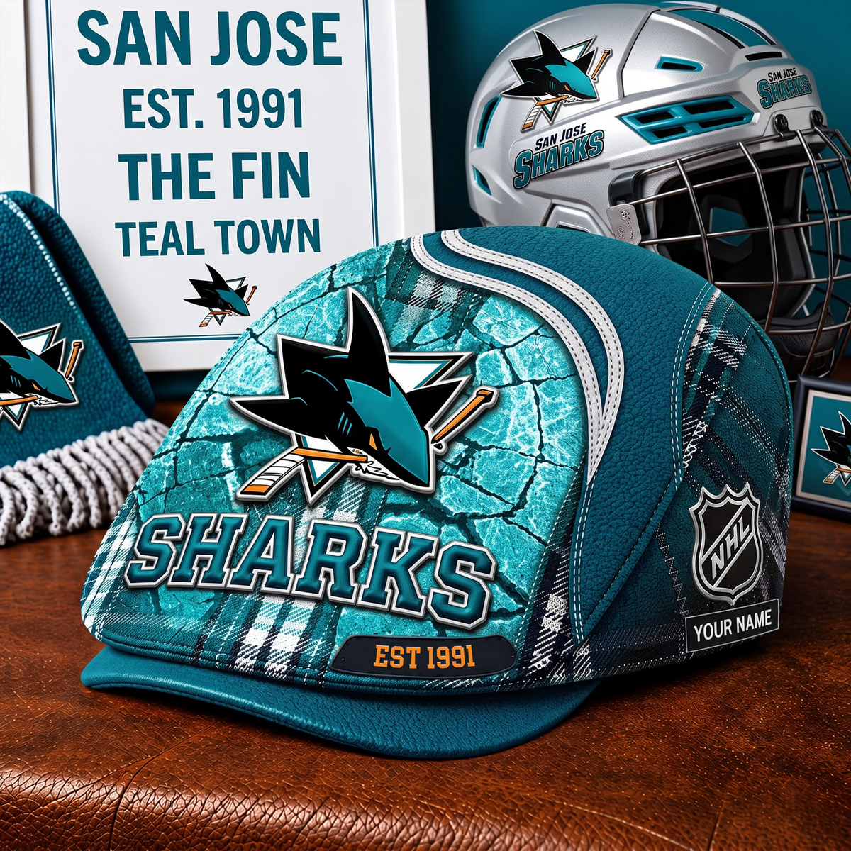 PREMIUM NHL X SJS EXCLUSIVE PERSONALIZED JEFF CAP V3 LIMITED EDITION