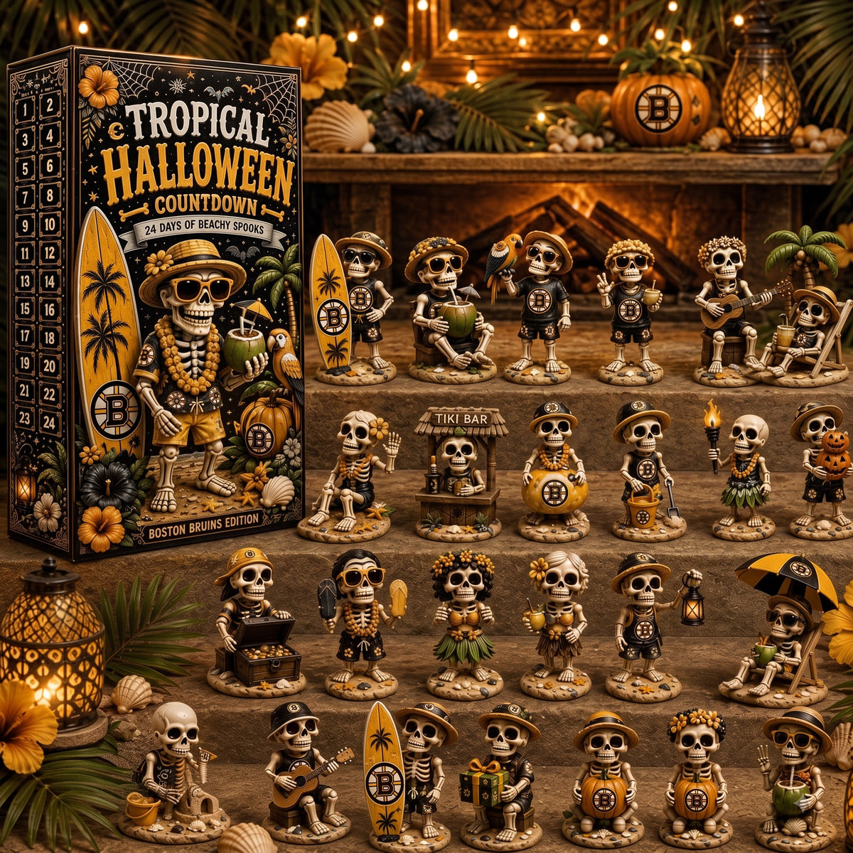 PREMIUM NHL x BB EXCLUSIVE Tropical Skeleton 24 Days Of Halloween Advent Calendar Gift For Fan Hockey LIMITED EDITION