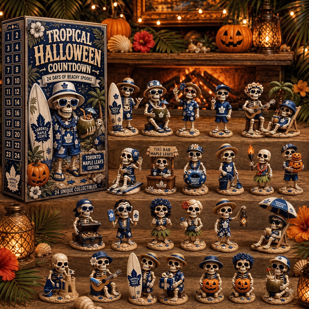 PREMIUM NHL x TML EXCLUSIVE Tropical Skeleton 24 Days Of Halloween Advent Calendar Gift For Fan Hockey LIMITED EDITION