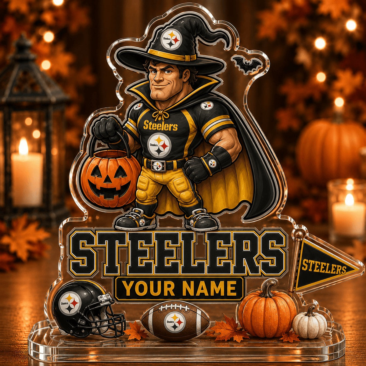 PS NFL Halloween Acrylic Block Plaque Personalized Gift For Fan