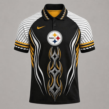 PS Premium NFL Flame Stripe Athletic Polo Shirt