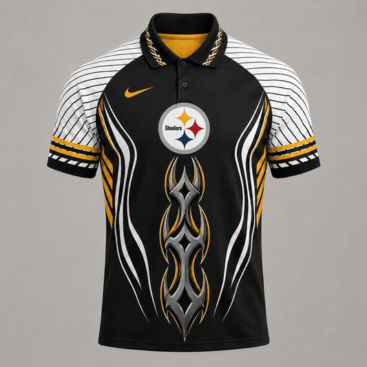 PS Premium NFL Flame Stripe Athletic Polo Shirt