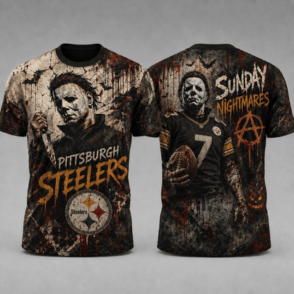 PS Premium NFL Michael Myers Sunday Nightmares 3D T-Shirt For Horror Football Fans