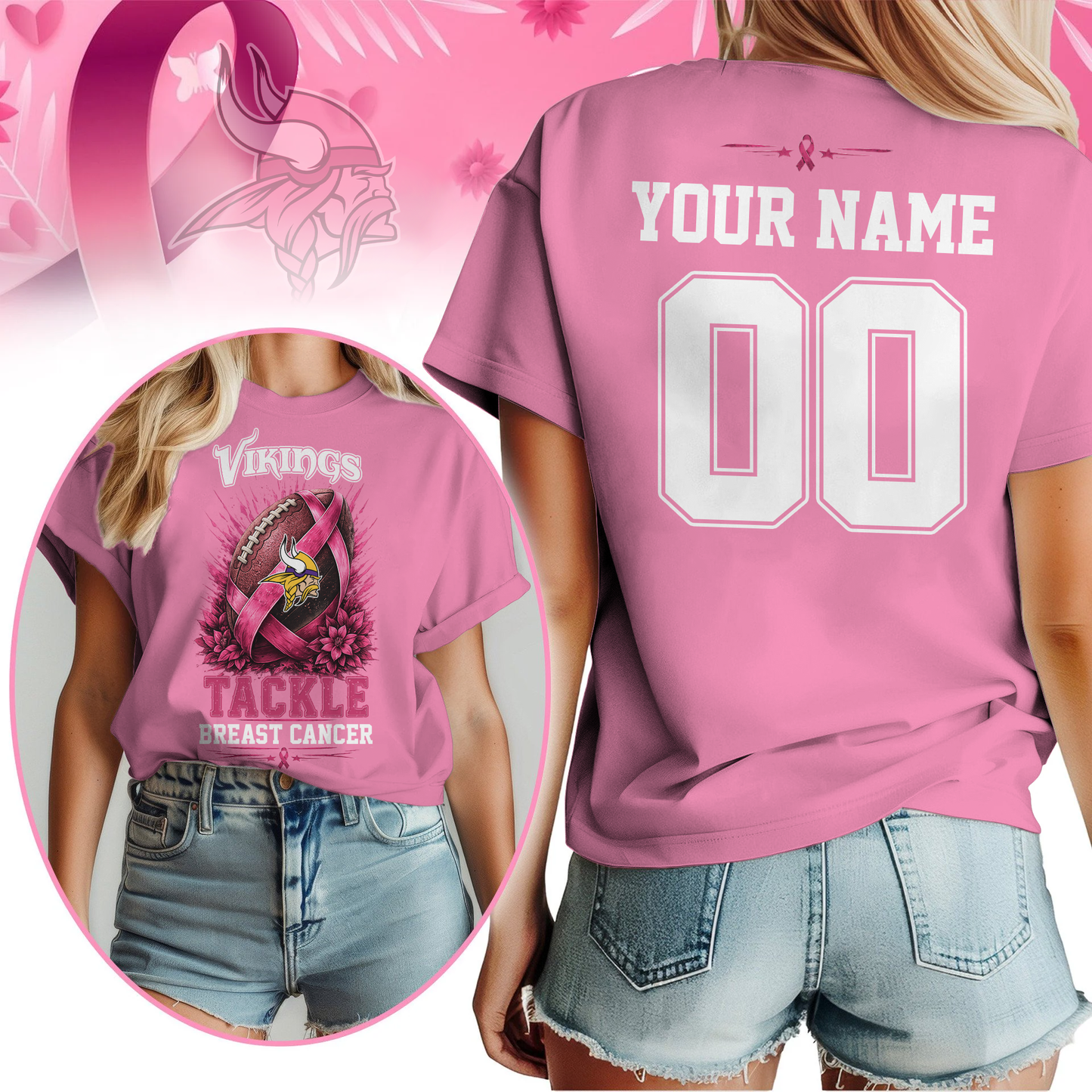 Personalized MV x NFL Premium Tackle Breast Cancer Shirt